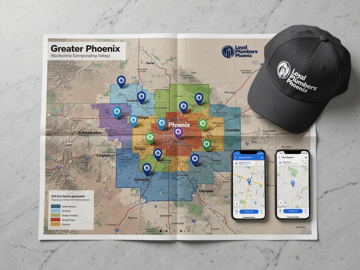 Phoenix Plumbing Service Areas Map